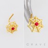CZ SPIDER WEB 316L SURGICAL STEEL L-SHAPE NOSE RING